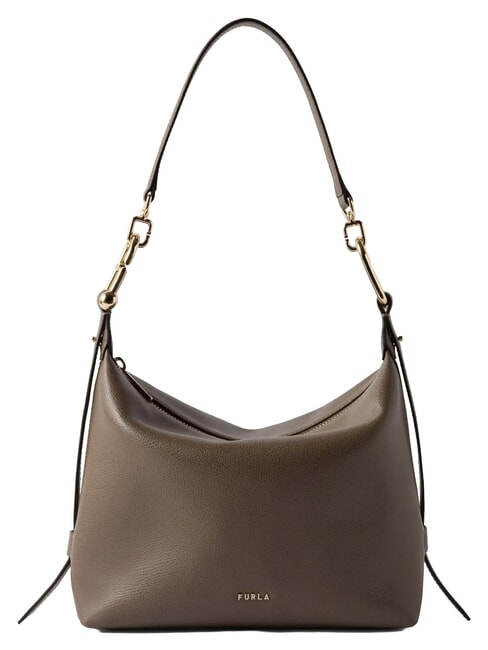 TONIE Borsa piccola in pelle con tracolla muddy gray - Borse Donna