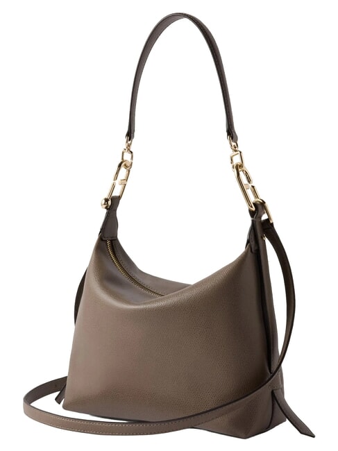 TONIE Borsa piccola in pelle con tracolla muddy gray - Borse Donna