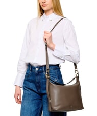FURLA TONIE Borsa a spalla in pelle con tracolla muddy gray - Borse Donna - 2