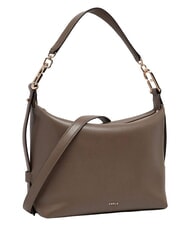 FURLA TONIE Borsa a spalla in pelle con tracolla muddy gray - Borse Donna - 3