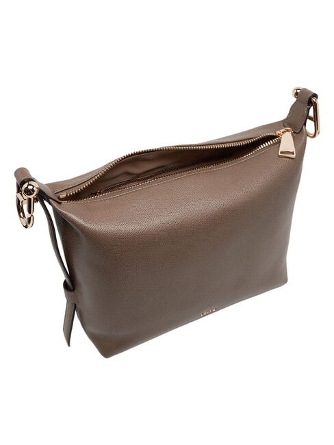 TONIE Borsa a spalla in pelle con tracolla muddy gray - Borse Donna
