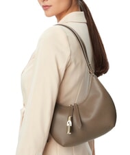 FURLA GOCCIA Borsa a spalla pelle martellata muddy gray - Borse Donna - 2