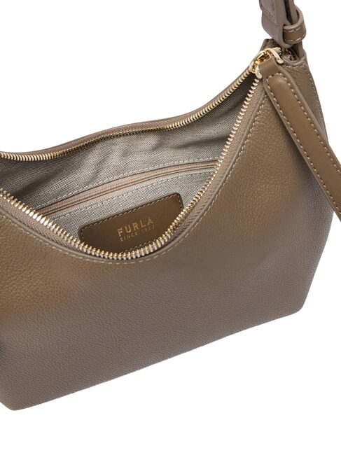 GOCCIA Borsa a spalla pelle martellata muddy gray - Borse Donna