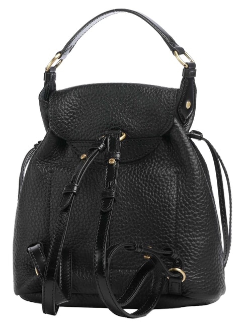 MARTINA Zaino in pelle martellata Nero Oro - Borse Donna