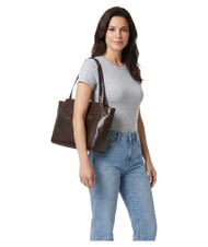 THE BRIDGE LUCREZIA Borsa shopping a spalla in pelle moka with gold - Borse Donna - 2