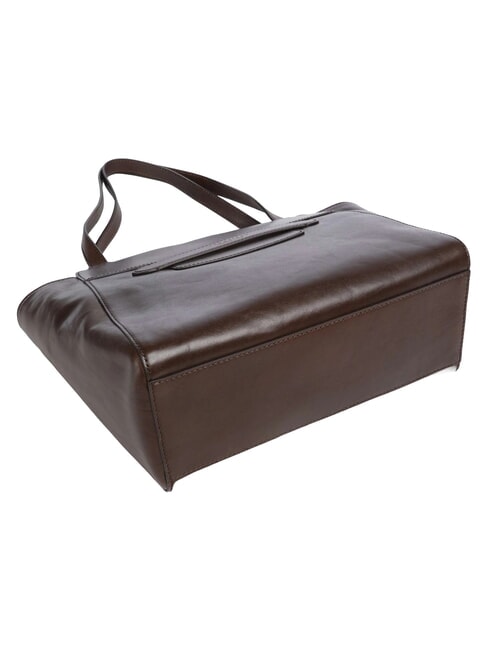 LUCREZIA Borsa shopping a spalla in pelle moka with gold - Borse Donna