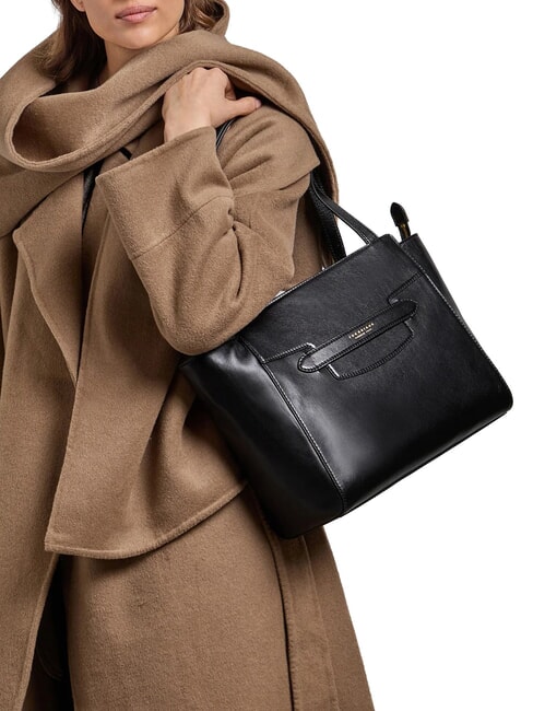 LUCREZIA Borsa shopping a spalla in pelle Nero Oro - Borse Donna