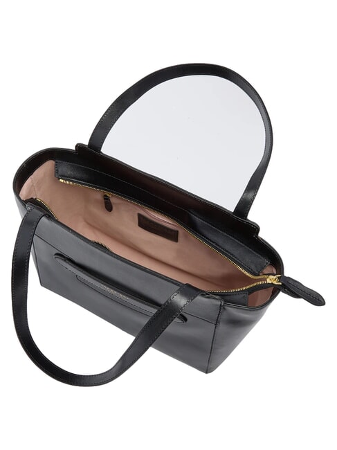 LUCREZIA Borsa shopping a spalla in pelle Nero Oro - Borse Donna