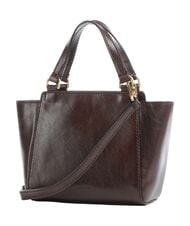THE BRIDGE LUCREZIA Borsa a mano in pelle con tracolla moka with gold - Borse Donna - 3