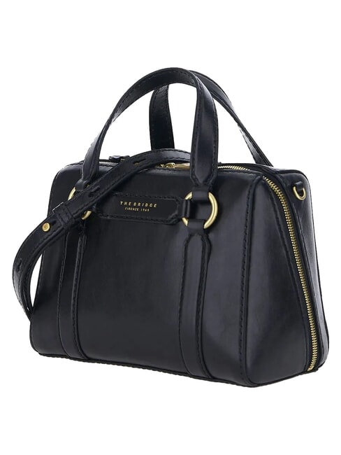 LAURA Borsa bauletto in pelle con tracolla Nero Oro - Borse Donna