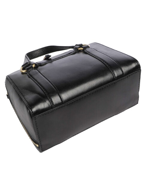 LAURA Borsa bauletto in pelle con tracolla Nero Oro - Borse Donna