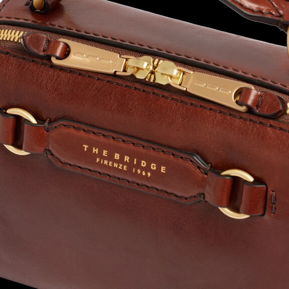 LAURA Borsa mini a mano con tracolla, in pelle MARRONE - Borse Donna