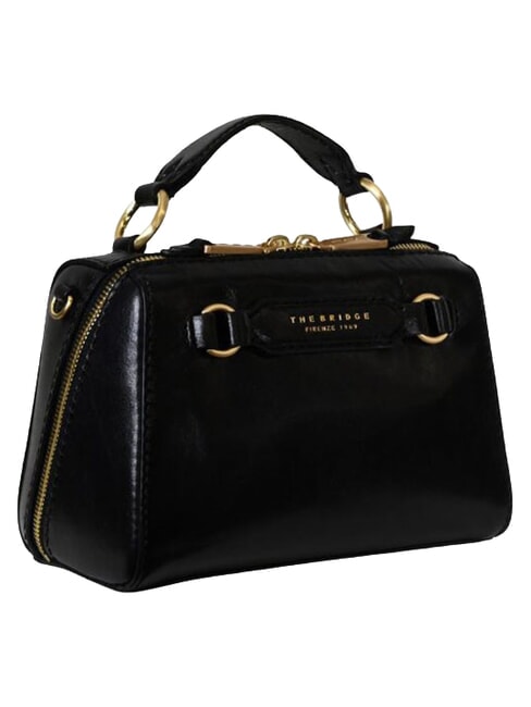 LAURA Borsa mini a mano con tracolla, in pelle Nero Oro - Borse Donna