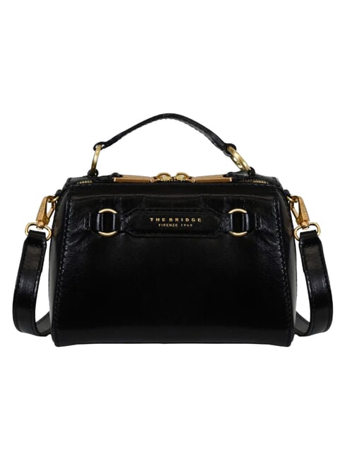 LAURA Borsa mini a mano con tracolla, in pelle Nero Oro - Borse Donna