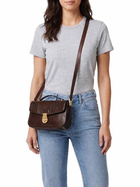 MIA Borsa a mano con tracolla, in pelle moka with gold - Borse Donna