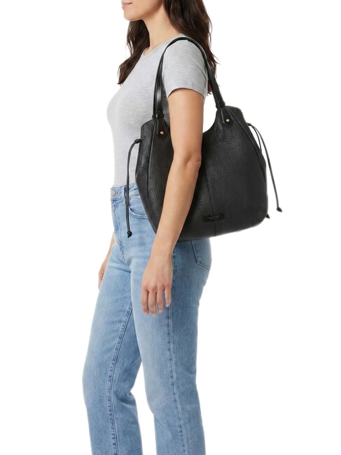 MARTINA Borsa a spalla, in pelle Nero Oro - Borse Donna