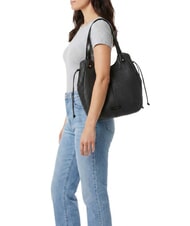 THE BRIDGE MARTINA Borsa a spalla, in pelle Nero Oro - Borse Donna - 2