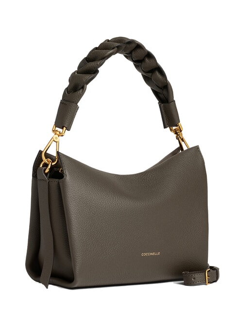 BOHEME GRANA DOUBLE Borsa piccola a mano in pelle martellata fango/honey - Borse Donna