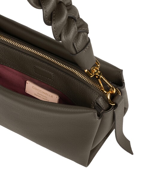 BOHEME GRANA DOUBLE Borsa piccola a mano in pelle martellata fango/honey - Borse Donna