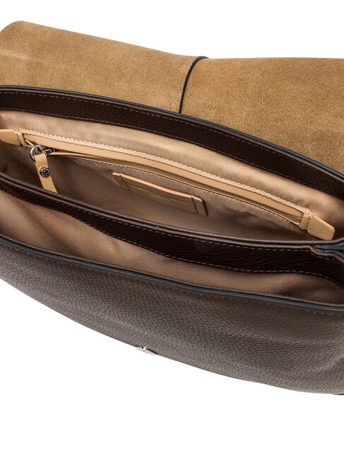 HELENA ROUND Borsa a spalla con tracolla, in pelle espresso - Borse Donna