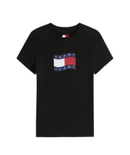 TOMMY HILFIGER TJ FLAG T-Shirt in cotone black - T-shirt e Top Donna - 3