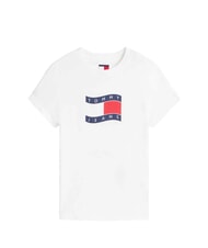 TOMMY HILFIGER TJ FLAG T-Shirt in cotone ecru - T-shirt e Top Donna - 3
