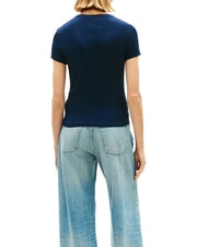 TOMMY HILFIGER SCRIPT LOGO T-shirt manica corta dark night navy 1 - T-shirt e Top Donna - 2