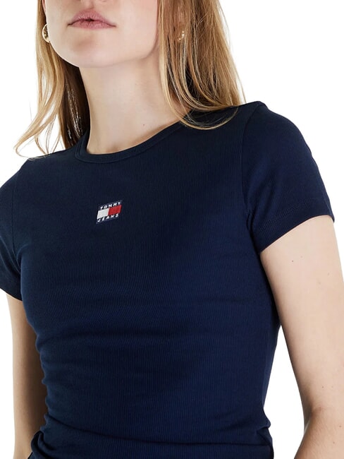 TH JEANS T-shirt manica corta a costine dark night navy - T-shirt e Top Donna
