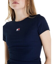 TOMMY HILFIGER TH JEANS T-shirt manica corta a costine dark night navy - T-shirt e Top Donna - 3
