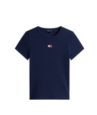 TOMMY HILFIGER TH JEANS T-shirt manica corta a costine dark night navy - T-shirt e Top Donna - 4