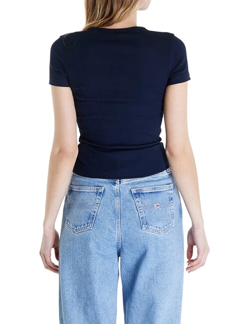 TH JEANS T-shirt manica corta a costine dark night navy - T-shirt e Top Donna