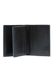 PIQUADRO BLUE SQUARE Portacard in pelle, con flap Nero - Portafogli Uomo - 2