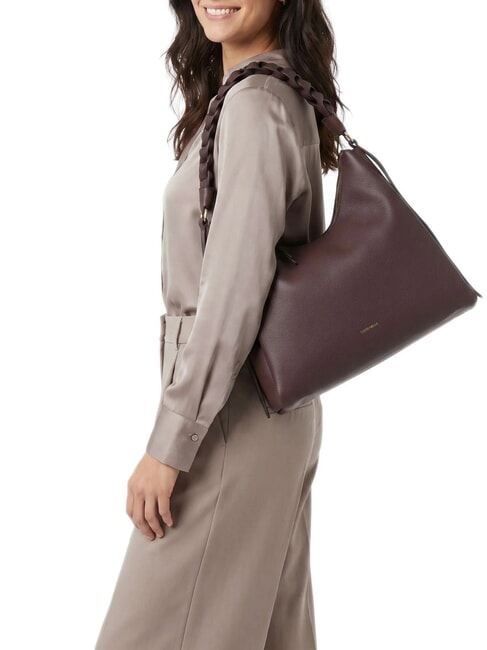 BOHEME GRANA DOUBLE Sacca grande a spalla in pelle berry/wint.rose - Borse Donna