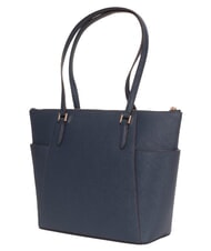 MICHAEL KORS CHARLOTTE Borsa shopping a spalla, in pelle navy - Borse Donna - 2