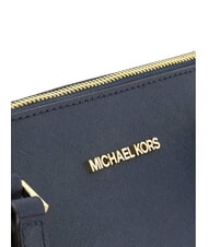 MICHAEL KORS CHARLOTTE Borsa shopping a spalla, in pelle navy - Borse Donna - 3