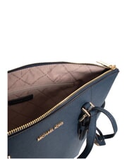 MICHAEL KORS CHARLOTTE Borsa shopping a spalla, in pelle navy - Borse Donna - 4