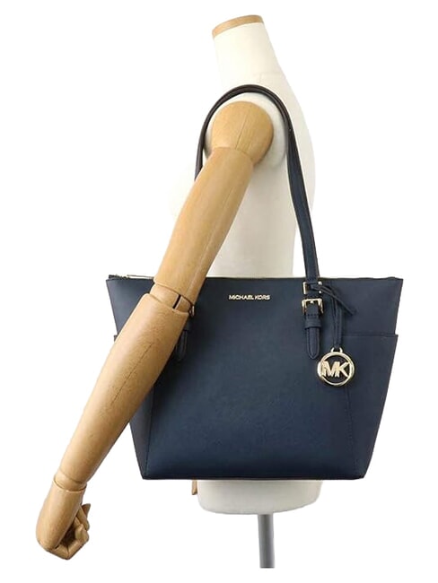 CHARLOTTE Borsa shopping a spalla, in pelle navy - Borse Donna