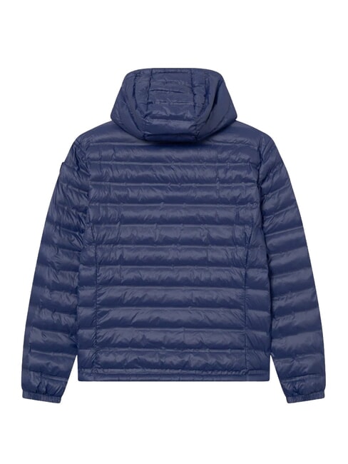 CHARLES Piumino con cappuccio blue 80d interno green 60f - Piumini Uomo