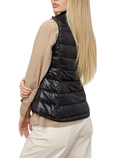 NANCIA Piumino Smanicato nero interno green 60i - Gilet Donna