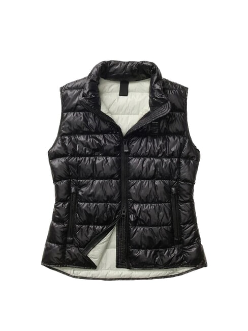 NANCIA Piumino Smanicato nero interno green 60i - Gilet Donna
