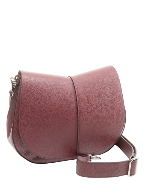 HELENA ROUND Borsa a spalla con tracolla, in pelle antique ruby - Borse Donna
