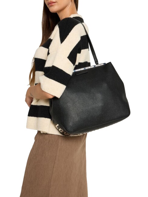 JEWEL CROCO Borsa shopping, a spalla Nero - Borse Donna