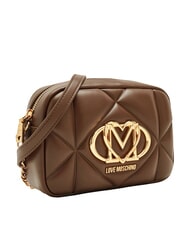 LOVE MOSCHINO EMBOSSED QUILTED Borsa mini a tracolla, trapuntata marrone - Borse Donna - 3