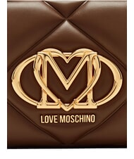 LOVE MOSCHINO EMBOSSED QUILTED Borsa mini a tracolla, trapuntata marrone - Borse Donna - 7