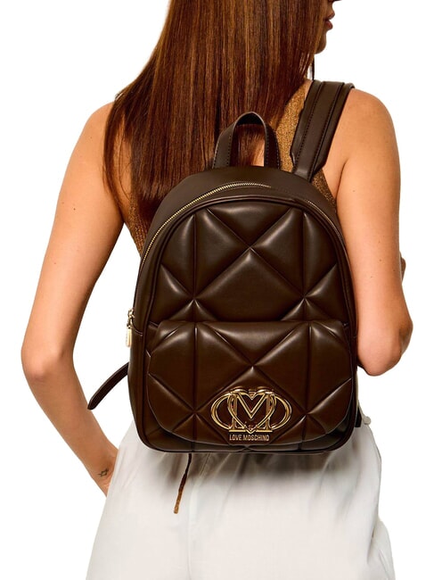 EMBOSSED QUILTED Zaino trapuntato marrone - Borse Donna