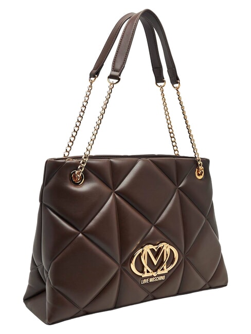 EMBOSSED QUILTED Borsa a spalla, doppio manico marrone - Borse Donna