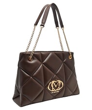 LOVE MOSCHINO EMBOSSED QUILTED Borsa a spalla, doppio manico marrone - Borse Donna - 3