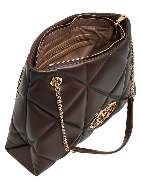 EMBOSSED QUILTED Borsa a spalla, doppio manico marrone - Borse Donna
