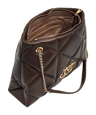 LOVE MOSCHINO EMBOSSED QUILTED Borsa a spalla, doppio manico marrone - Borse Donna - 5