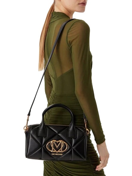 EMBOSSED QUILTED Borsa a mano, con tracolla Nero - Borse Donna